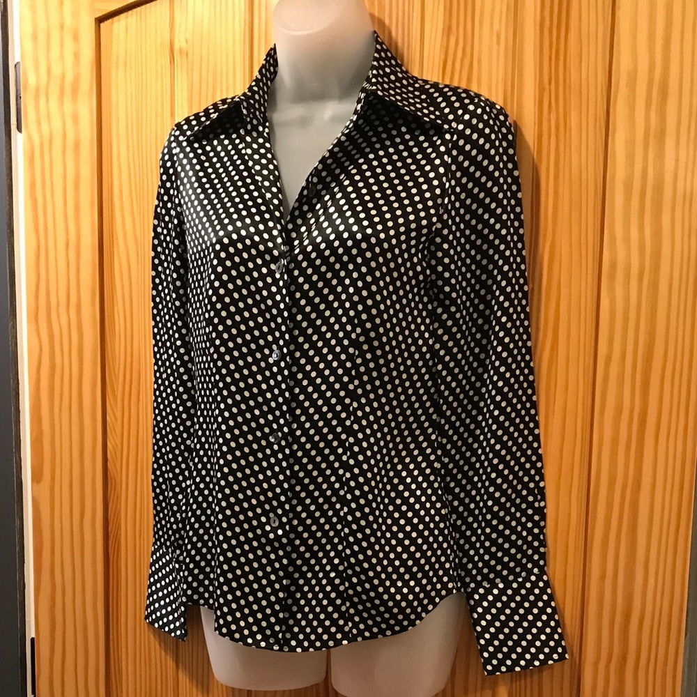 Kenneth Cole Silk Polkadot Blouse - Picture 6 of 16